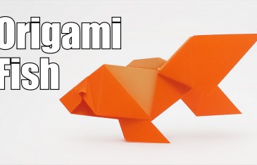 Origami de pez de papel, el arte del plegado de papel.
